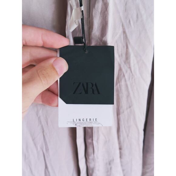 NWT Zara Lingerie Silk Kimono Long Robe Dressing Gown Small Luxury Elegant Sexy - Picture 8 of 10